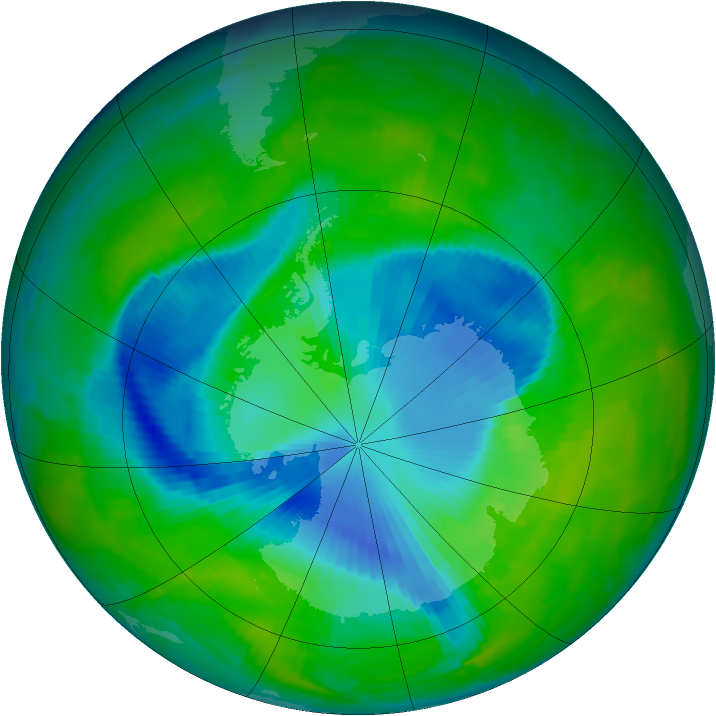 Antarctic ozone map for 23 November 1997